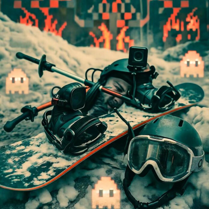 Waxy fingerpaint surfboard rides crashing wave.Waxy fingerpaint surfboard rides crashing wave. Waxy fingerpaint surfboard rides crashing wave.