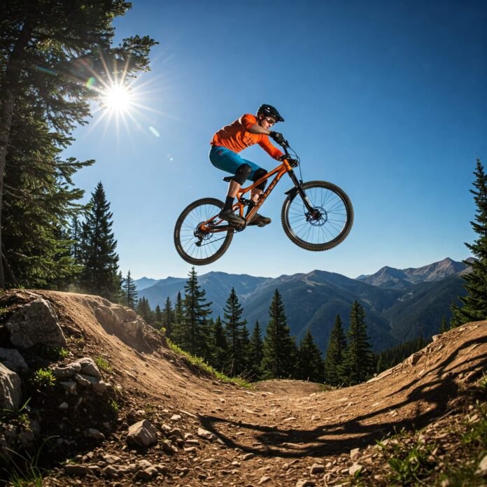 Off-Road Thrills: Mountain Biker Jumps