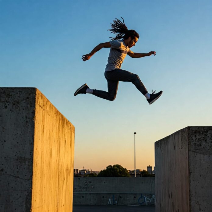Free Runner Leaping
