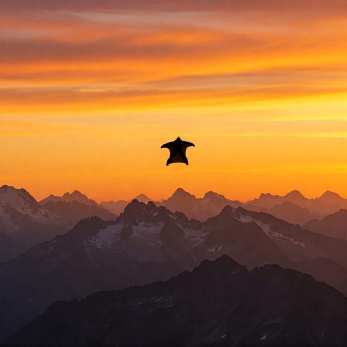 Wingsuit Sunset Silhouette