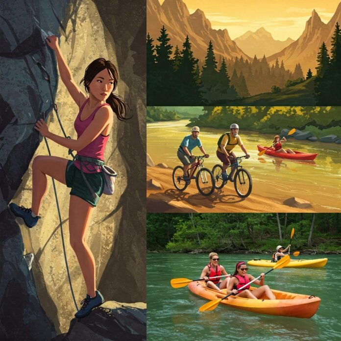 Thrill-Seeker's Trio: Climb, Bike, Kayak!