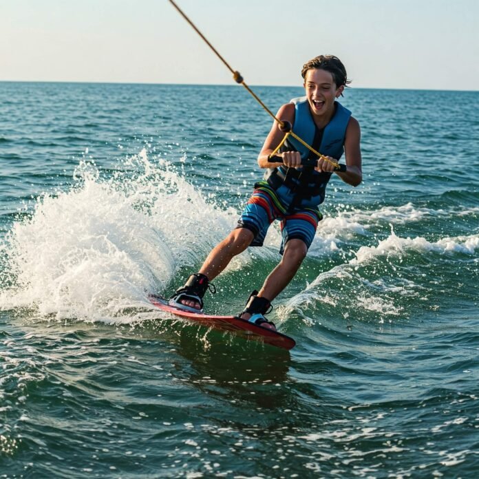 Beginner Wakeboarder Smiles