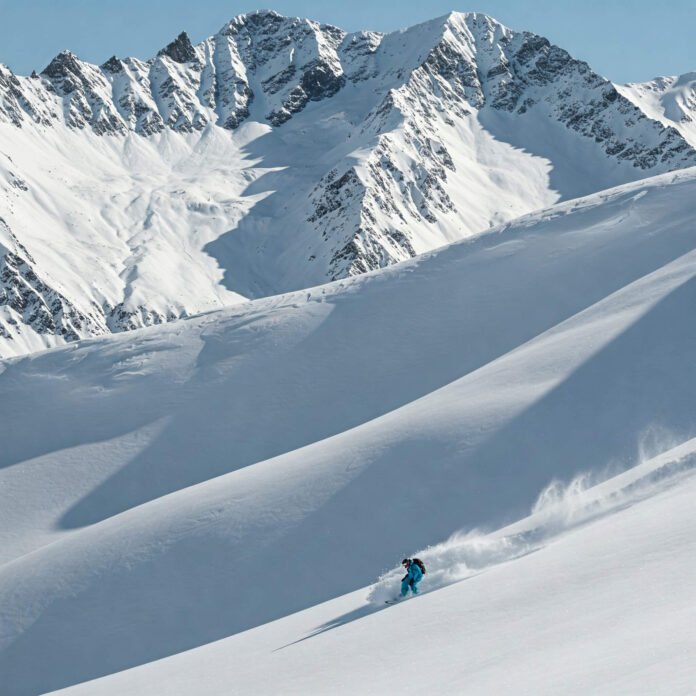 Steep Snowboarding Descent