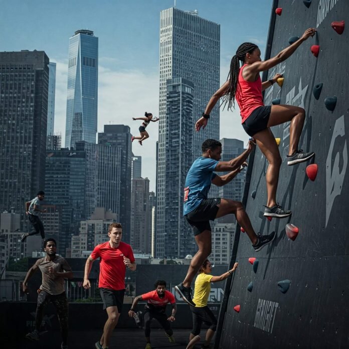 City Runners Conquer Climbing Wall