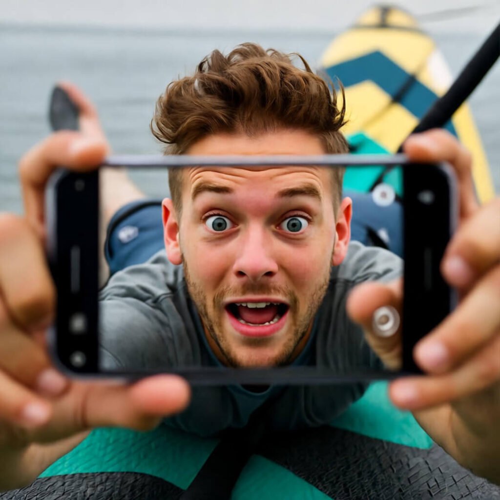 Personal wipeout mess in extreme paddleboarding, everything going wrong.