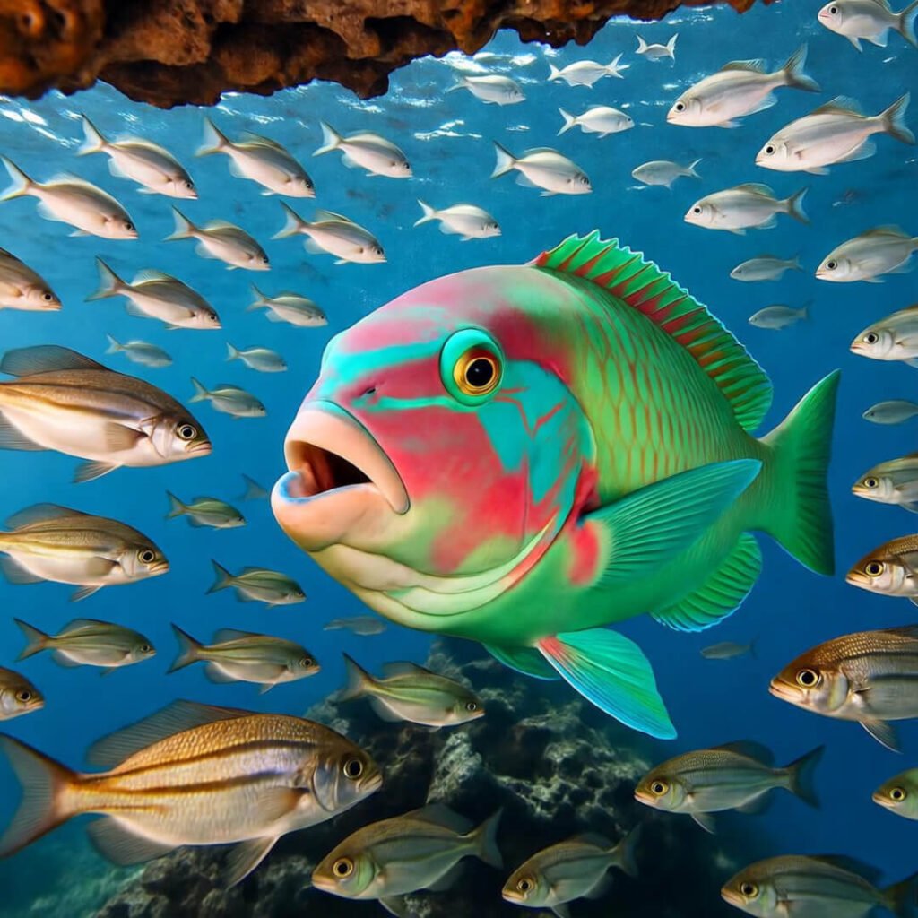 Messy vibes in a US Hawaiian scuba diving expedition—fish crashing my party.