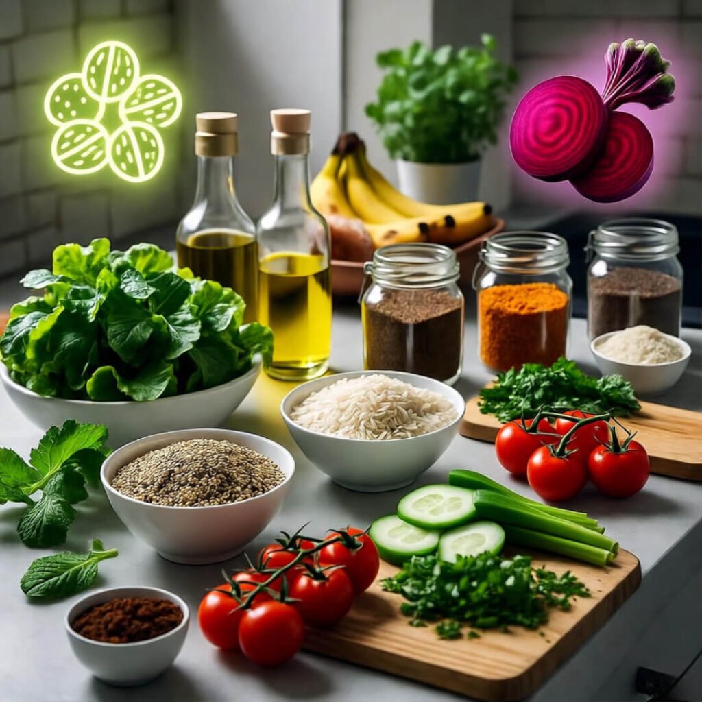 Cluttered meal prep for extremes.