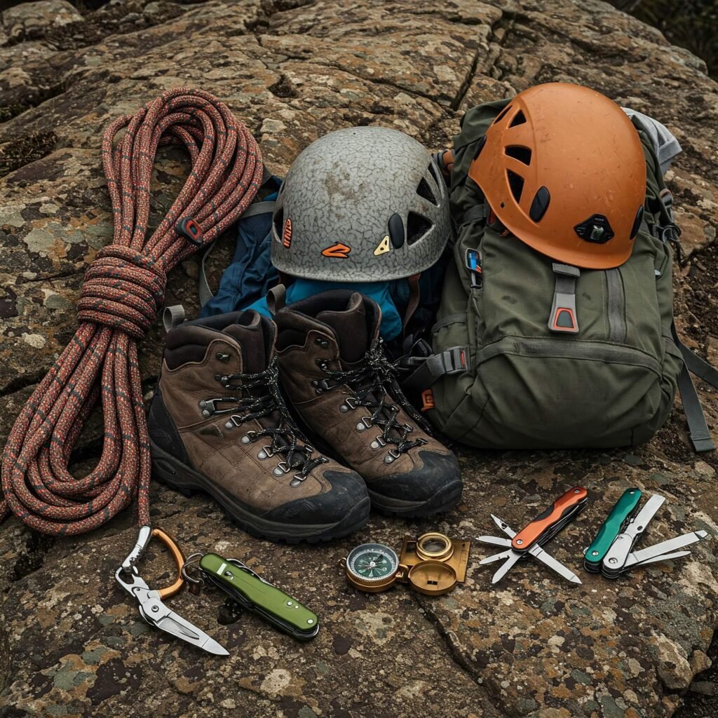 Essential Adventure Gear Laid Out