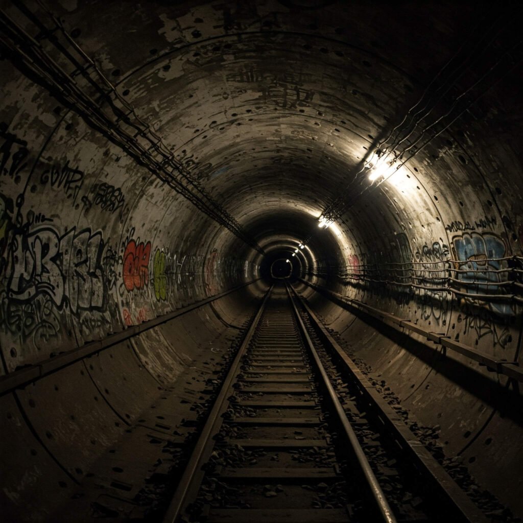 Dark Subway Tunnel