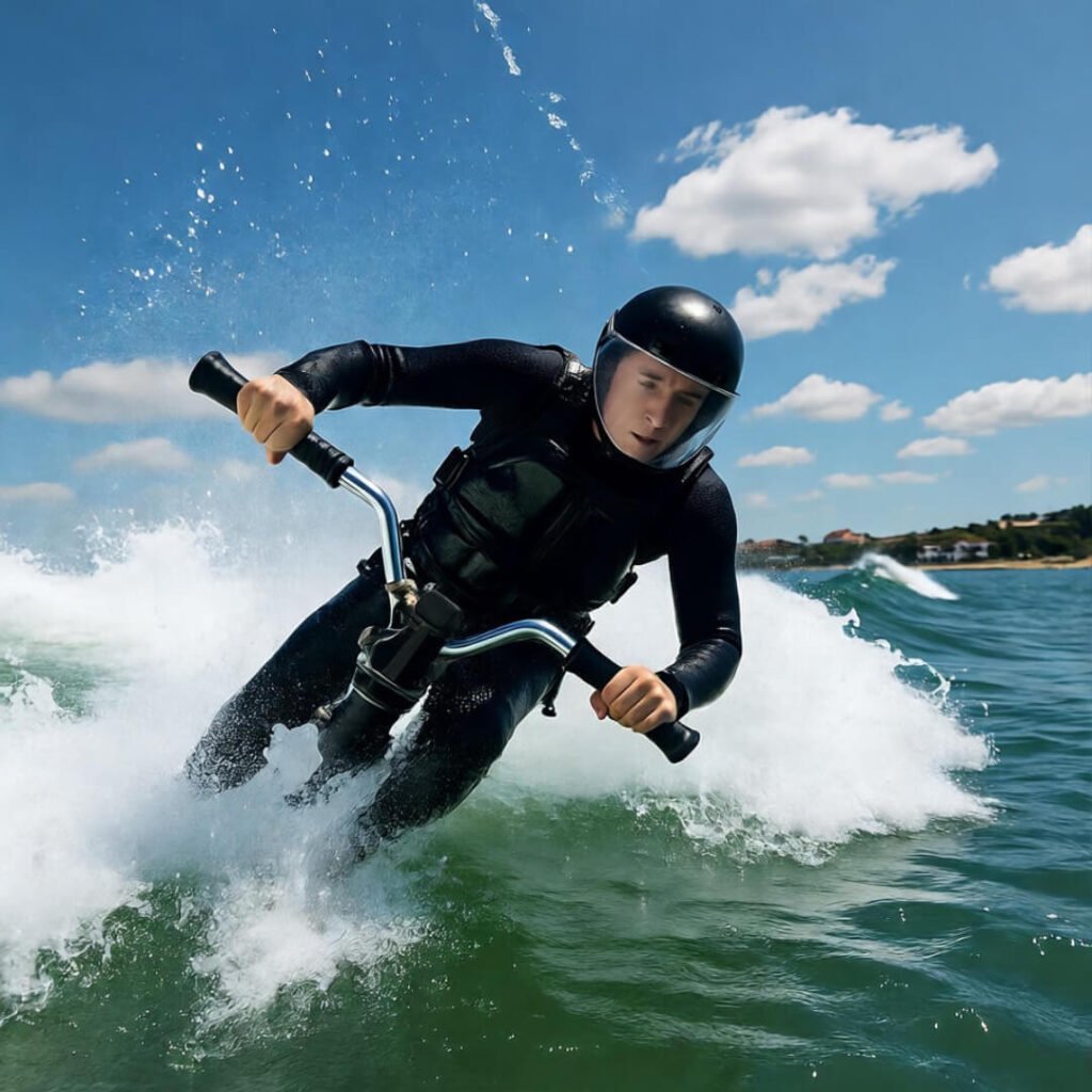 Botched water jetpack experience in Newport, all foam and regret.