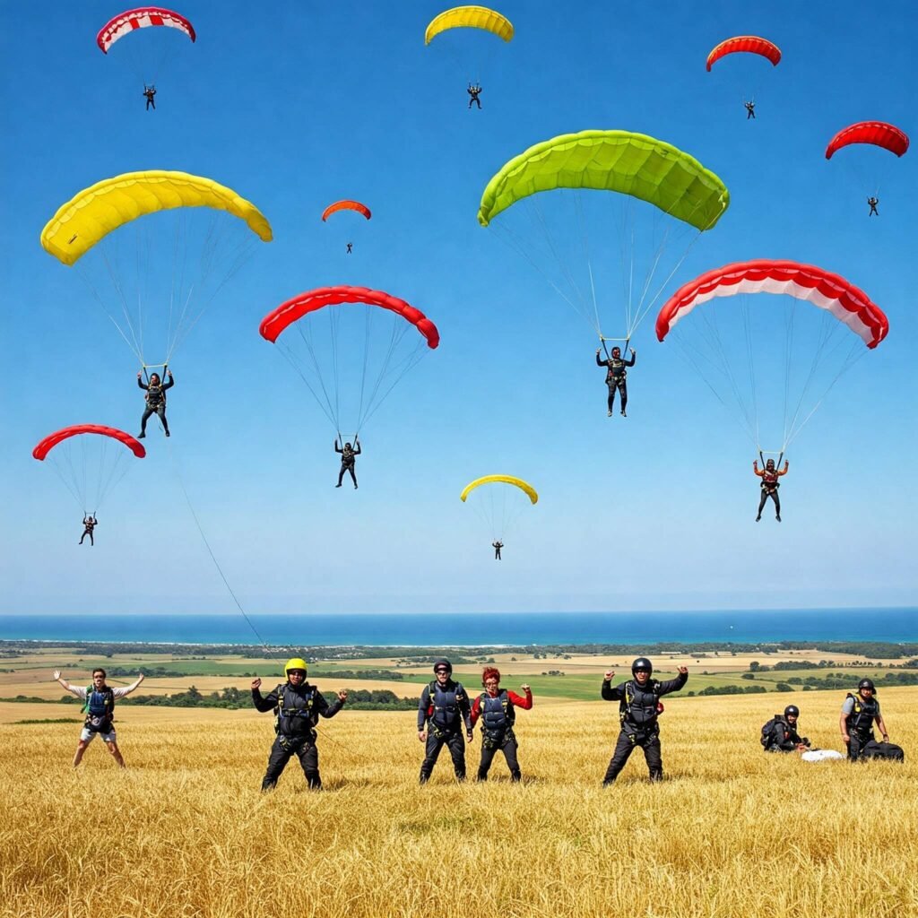 Colorful Skydiving Landing