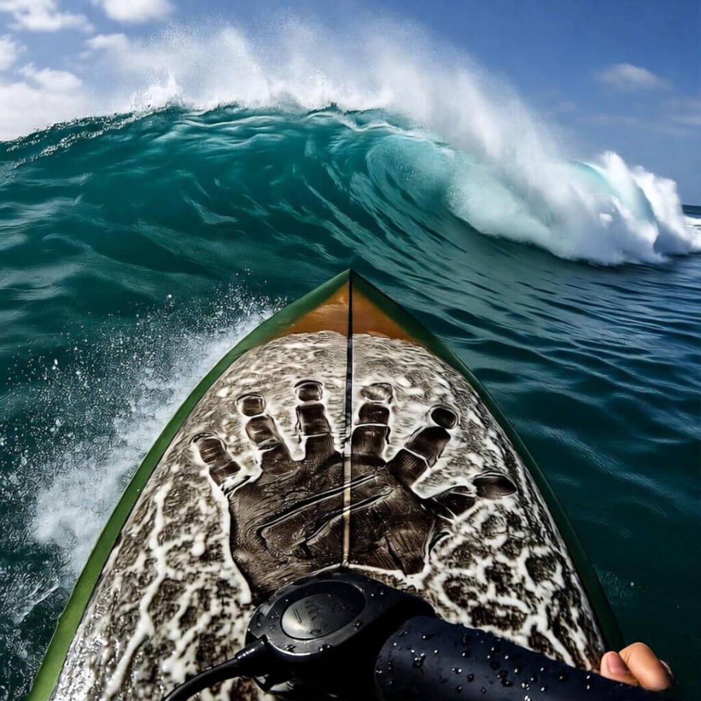 Chalk bomb explodes as foot slips.
