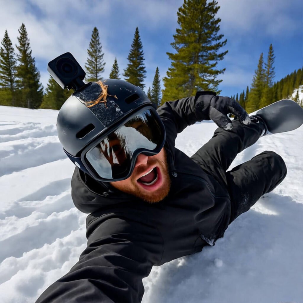 GoPro crash into tree well, board flying.