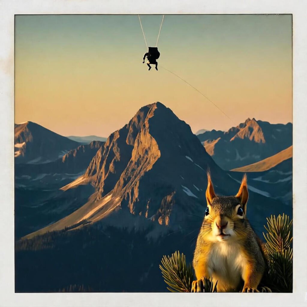Heart-pounding skydiving in the Colorado Rockies, squirrel side-eye edition.