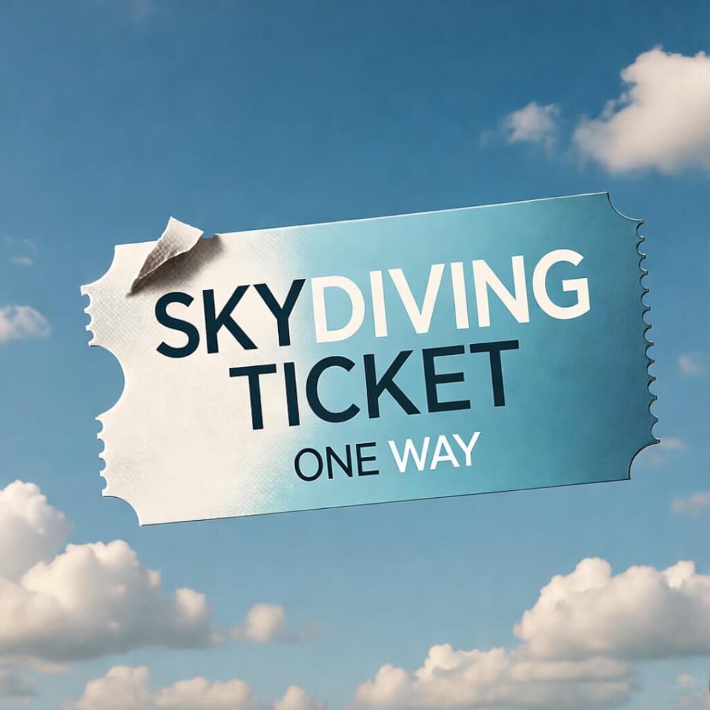 Ripped skydiving ticket tumbling, deal gone wrong.